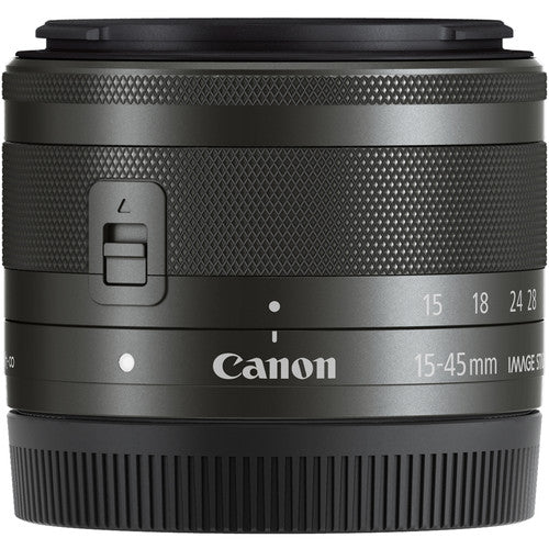 Canon EF-M 15-45mm f/3.5-6.3 IS STM Lens (Graphite) (White Box)